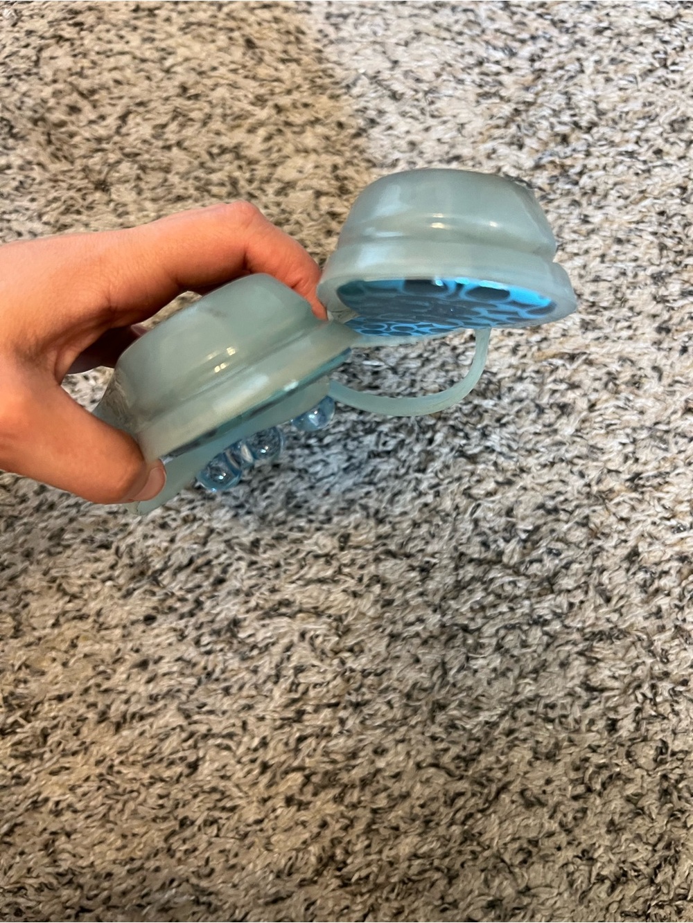 Coach Women's Light Blue Jelly Flip Flops with Decorative Bubbles - Picture 5 of 5